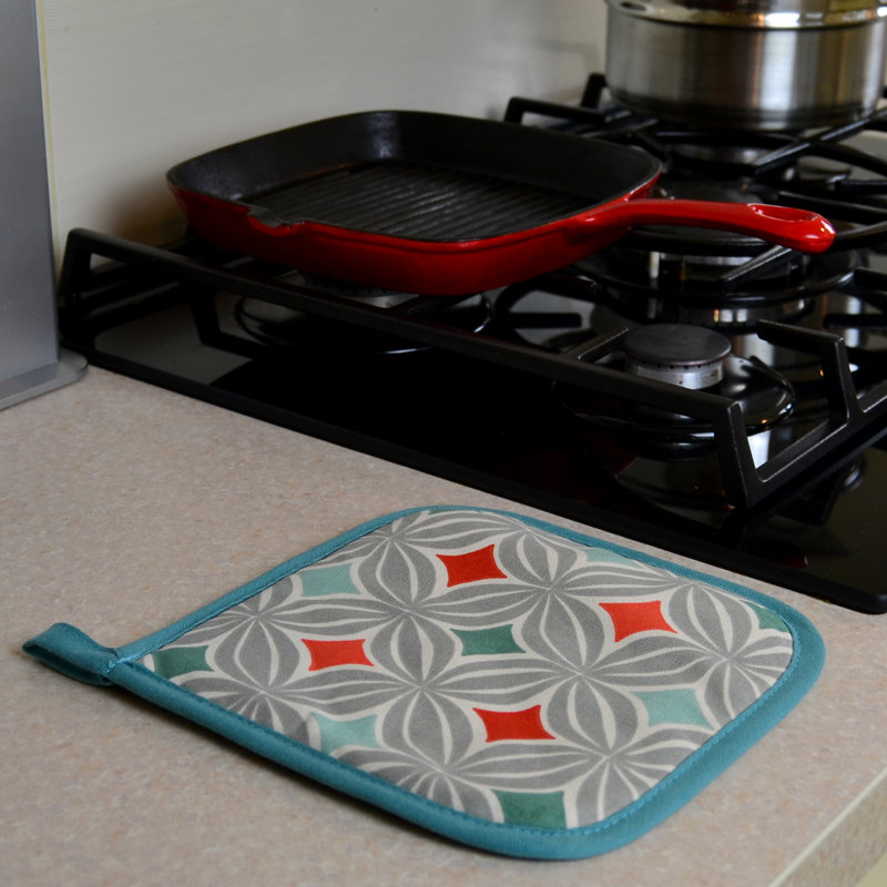 Corrigan Studio® Mosley Geometric Cotton Blend Potholder, Terracotta Orange