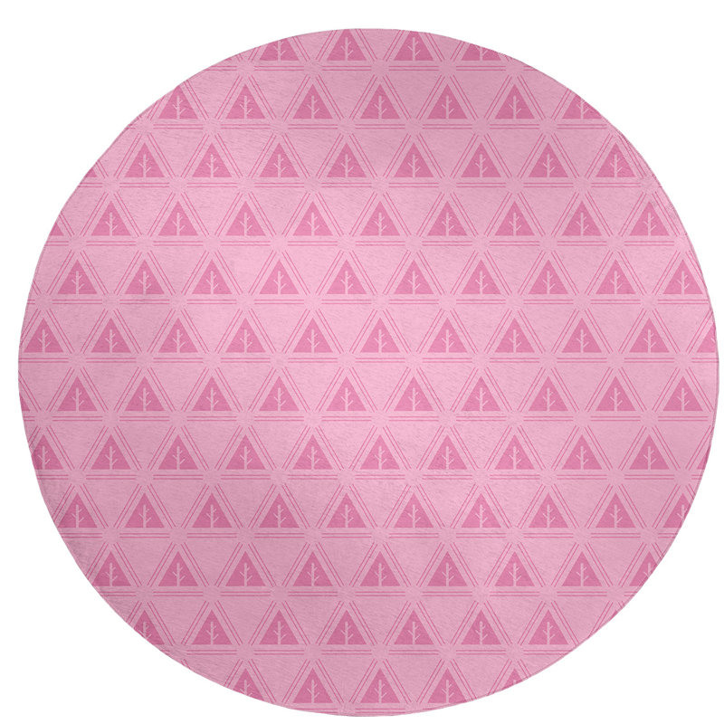 Chenille Geometric Indoor Rug, Round 5'