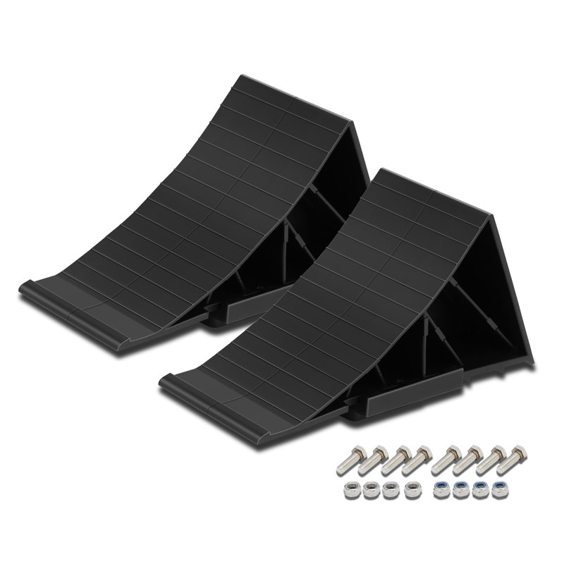 Paquet de 2 cales de roue robustes antidérapantes avec support pour voitures de camping-car, capacité de 7200 lb