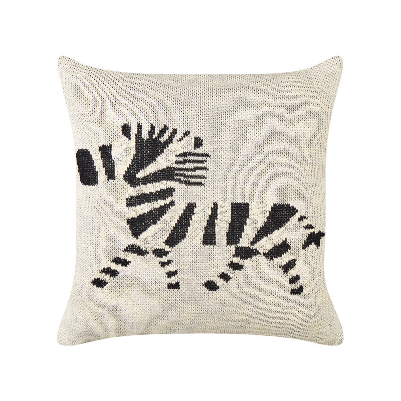 Javier Animal Print Beige Square Cushion