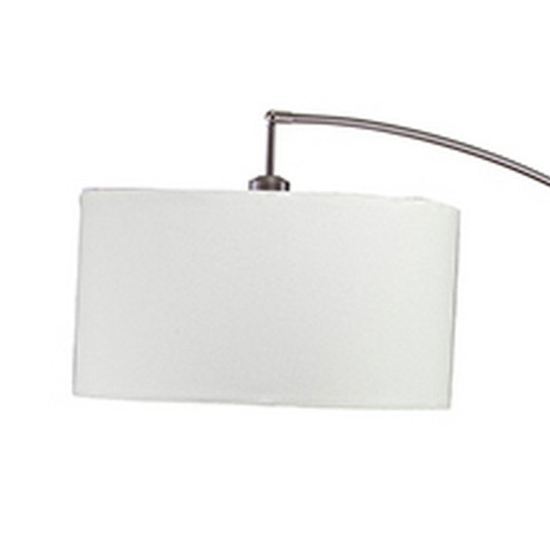 Lampe sur pied arquée 86 po Sanel, Argent, Blanc