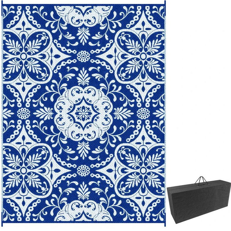Tapis de paille réversible en plastique, tapis d'extérieur pour le patio pour la décoration, tapis de camping extérieur portable pour le porche de la cour arrière
