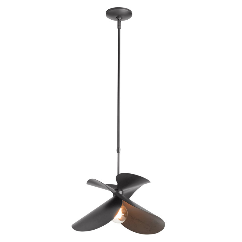 Hibiscus 1 - Light Unique/Statement Geometric Pendant, Black