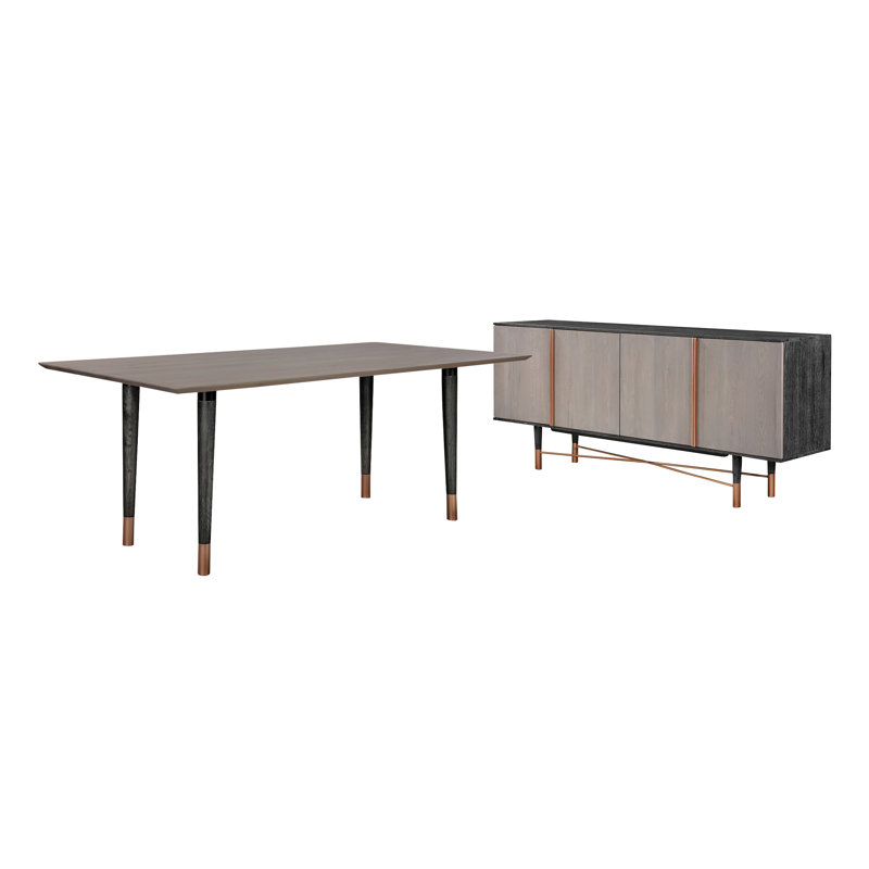 Ensemble de salle à manger en bois massif 2 pièces Ortiz