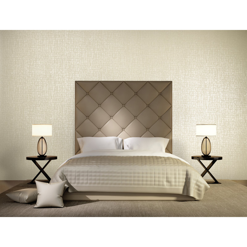 Adonea Zeus Textured Metallic 33' L x 21" W Wallpaper Roll, Cream White