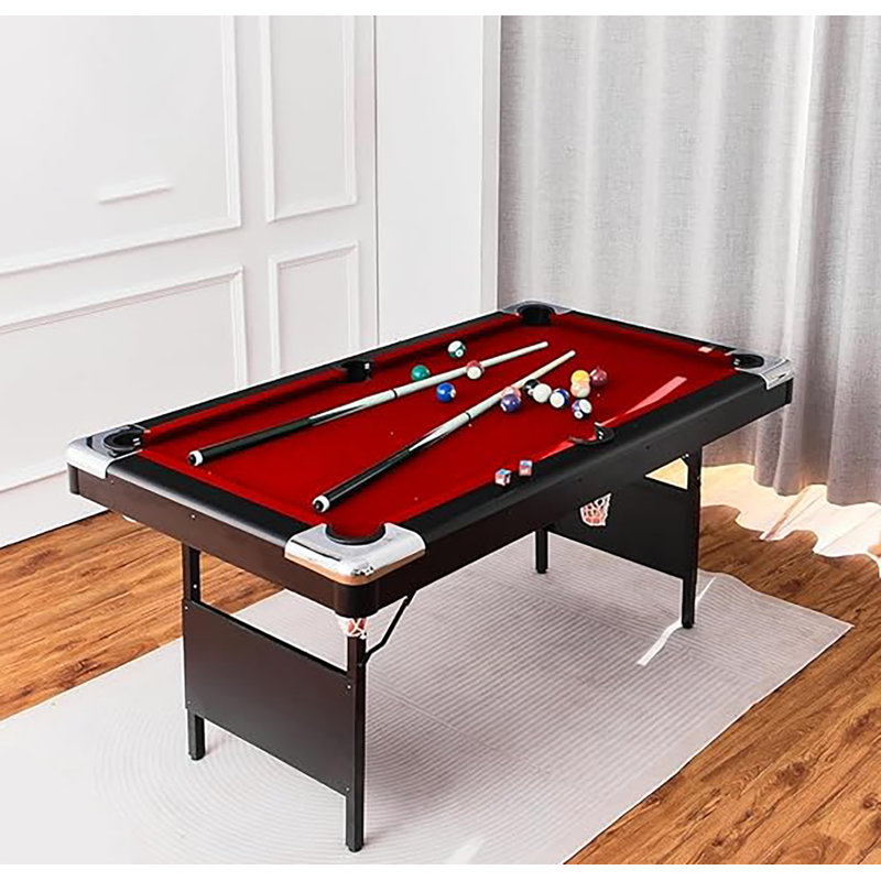 Table de billard portable pliable Forfamily Game Room Kid Adulte, H 31,49 po x L 84,25 po x l 44,88 po, Rouge