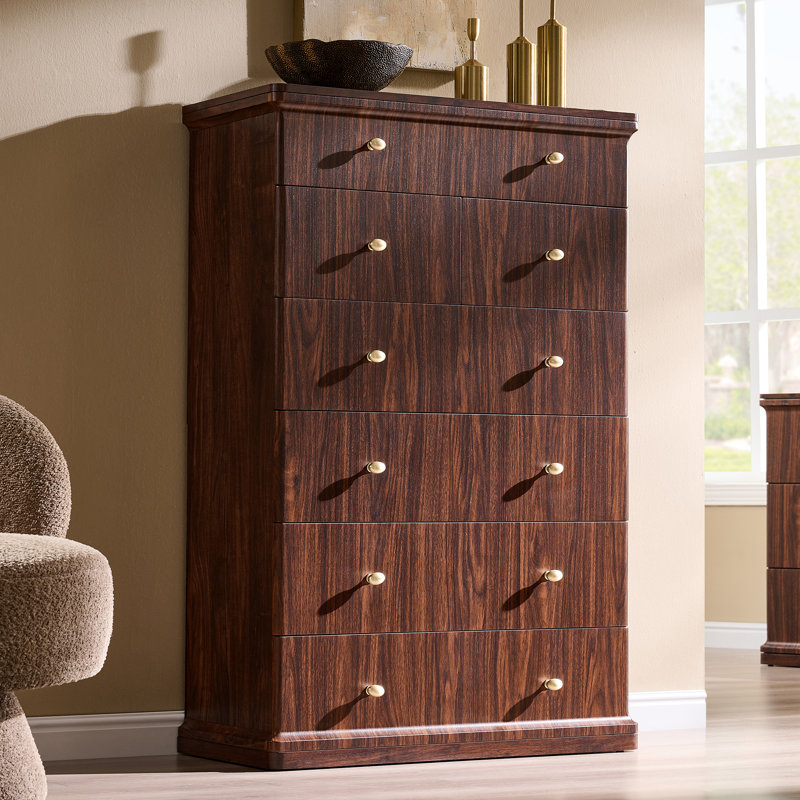 Commode 7 tiroirs Abarca, Brun, 7