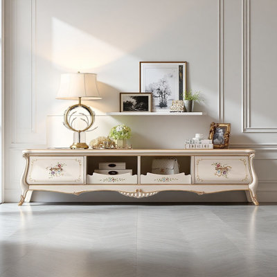 French Light Luxury Design Off-white TV Cabinet