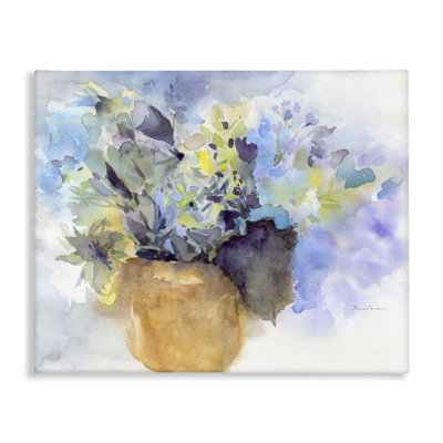 Watercolor Blue Hydrangea Canvas Wall Art by Evelia Designs