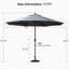 Parasol de marché 132 po gris avec comptoir à manivelle inclus-99526008-126410837