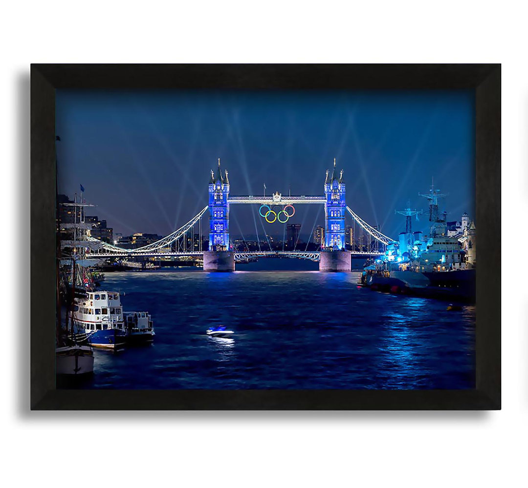 Gerahmtes Leinwandbild Tower Bridge Olympic Lighting London