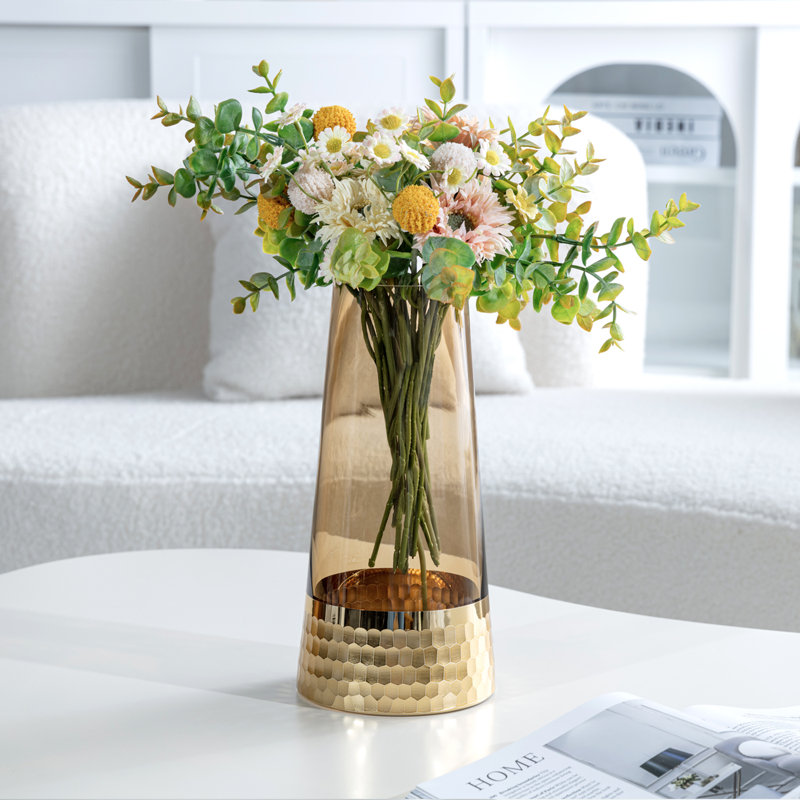 Orange 61cm Glass Table Vase