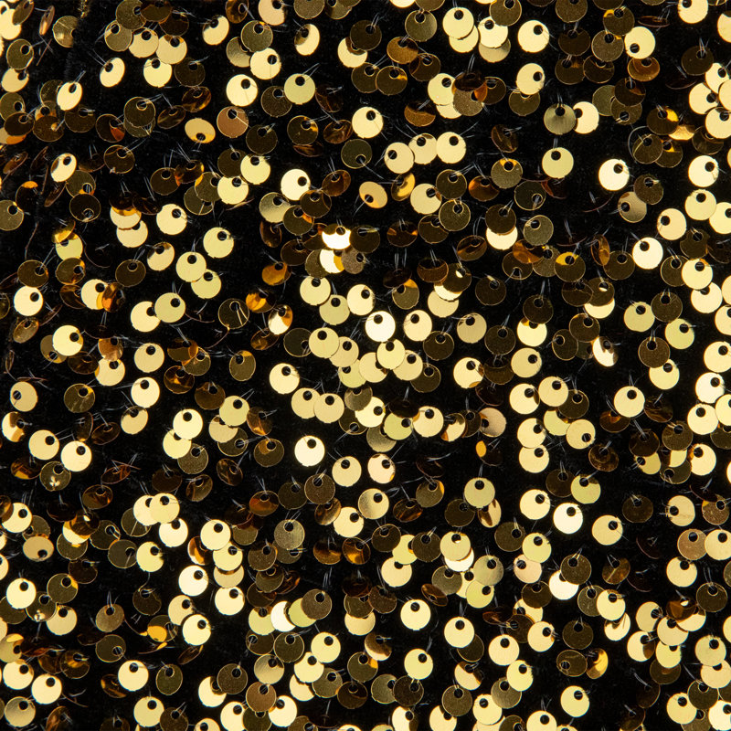 Gold Sequins Hexagonal Christmas Tree Collar with Metallic Trim