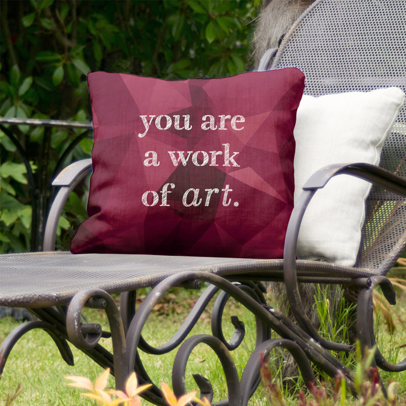 Coussin décoratif intérieur/extérieur travail d’art, 18 po x 18 po, Spinelle