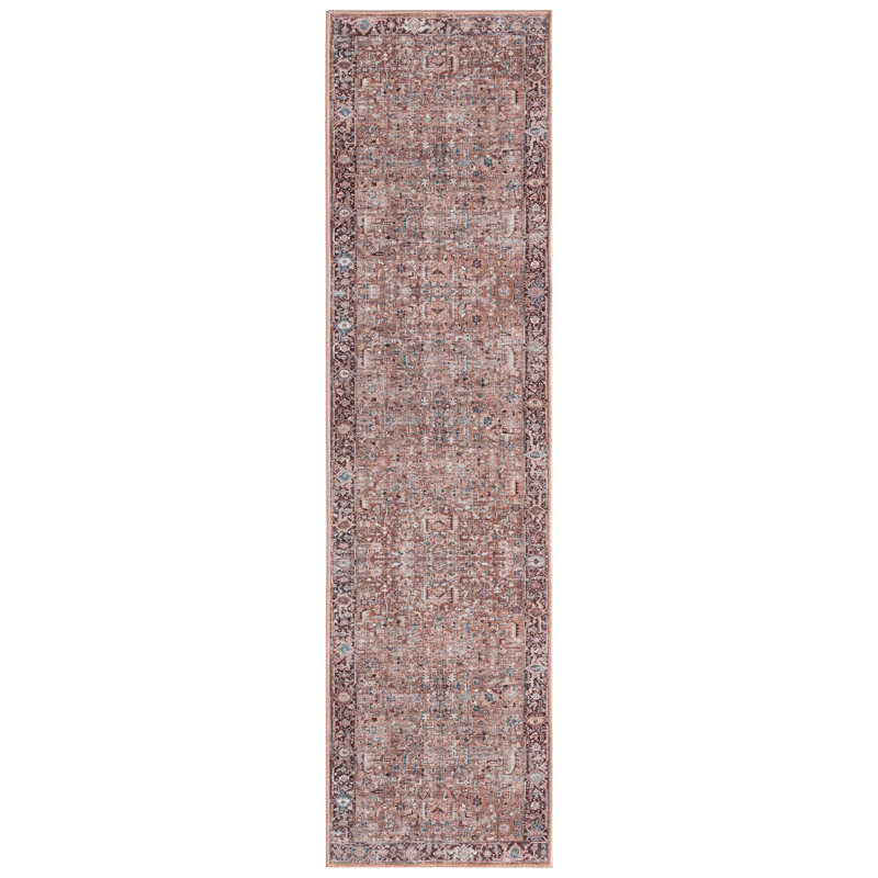 Kuester Oriental Rust Machine Washable Area Rug, Runner 1'11" x 7'2"