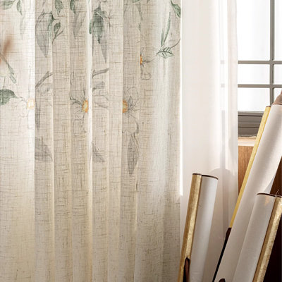 Curtains For Living Room Bird Floral Pattern Window Curtain Panels For Bedroom Aesthetic,2 Panels