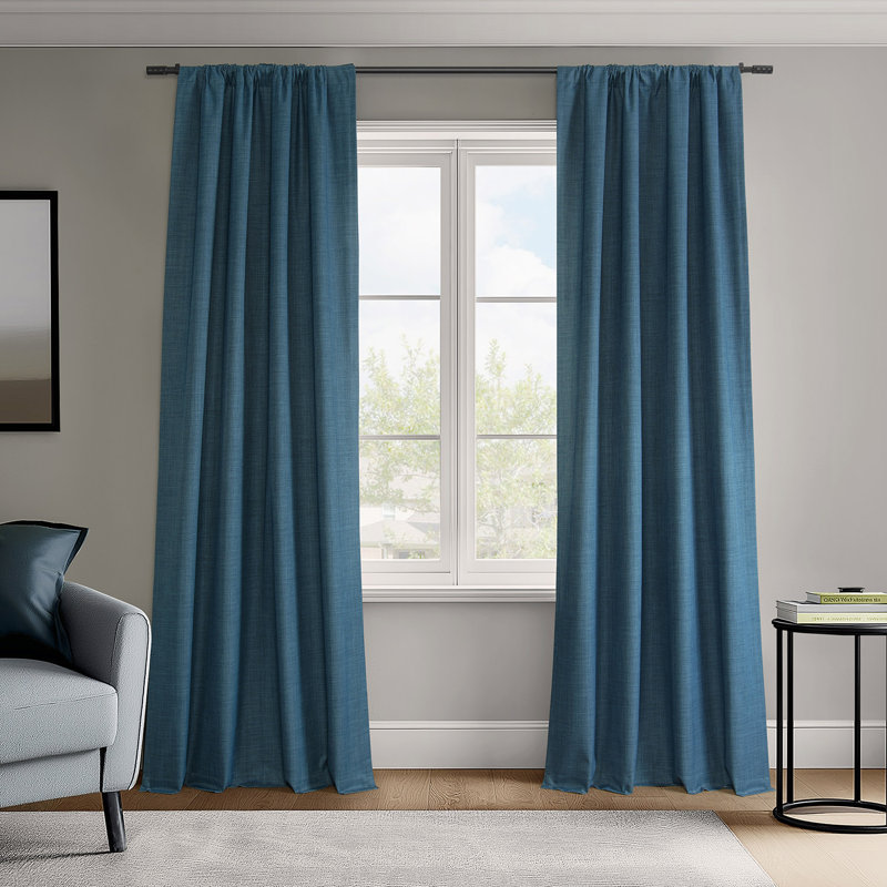 Raidah Vienna Basic Solid Curtains (2 Panel) Blackout Curtains For Bedroom & Living Room Curtains, 50" W x 84" L, Off-White