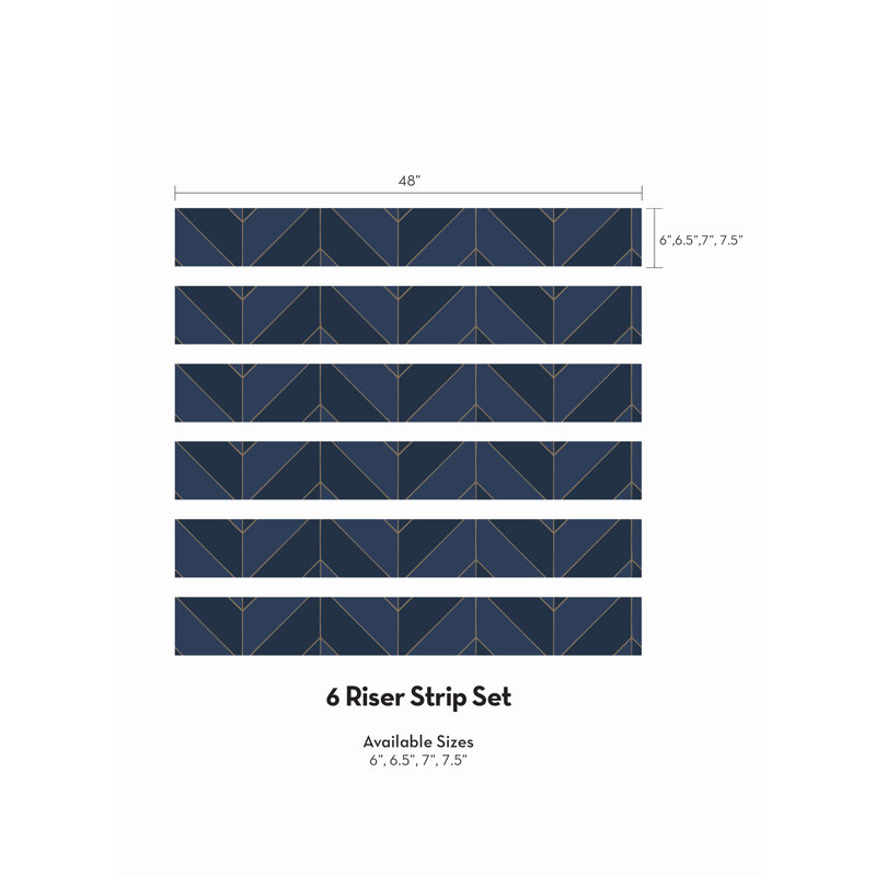 Adhésif décoratif, H 7,5 po x l 48 po, Bleu marine