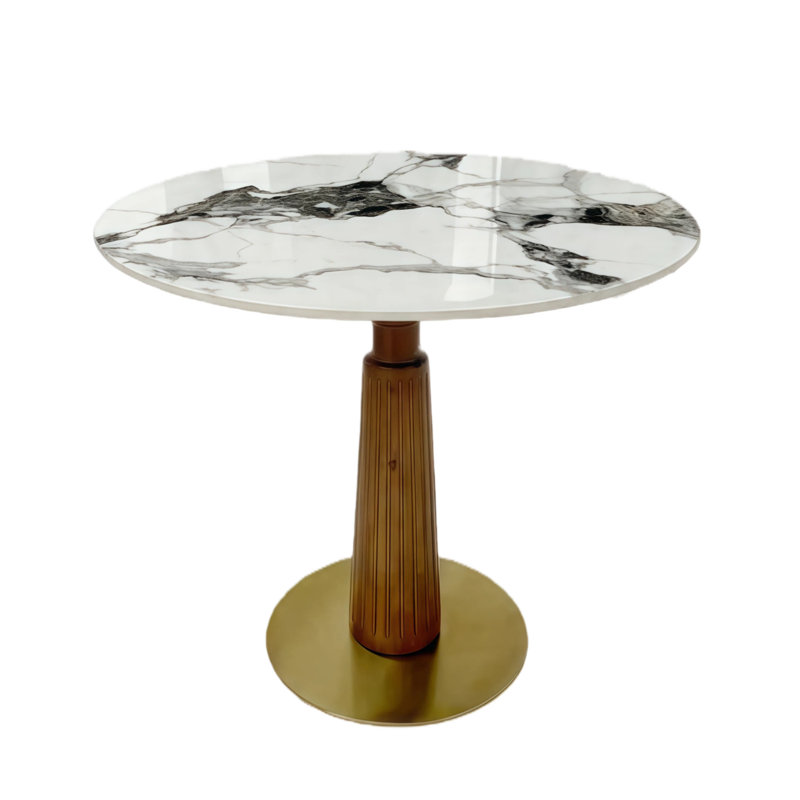 Table de salle à manger 33,5 po, Blanc / noir satiné