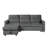 Iride 81.5"W Dark Gray Velvet Reversible Sleeper Sectional Sofa With Storage Chaise And Side Pocket-418266118