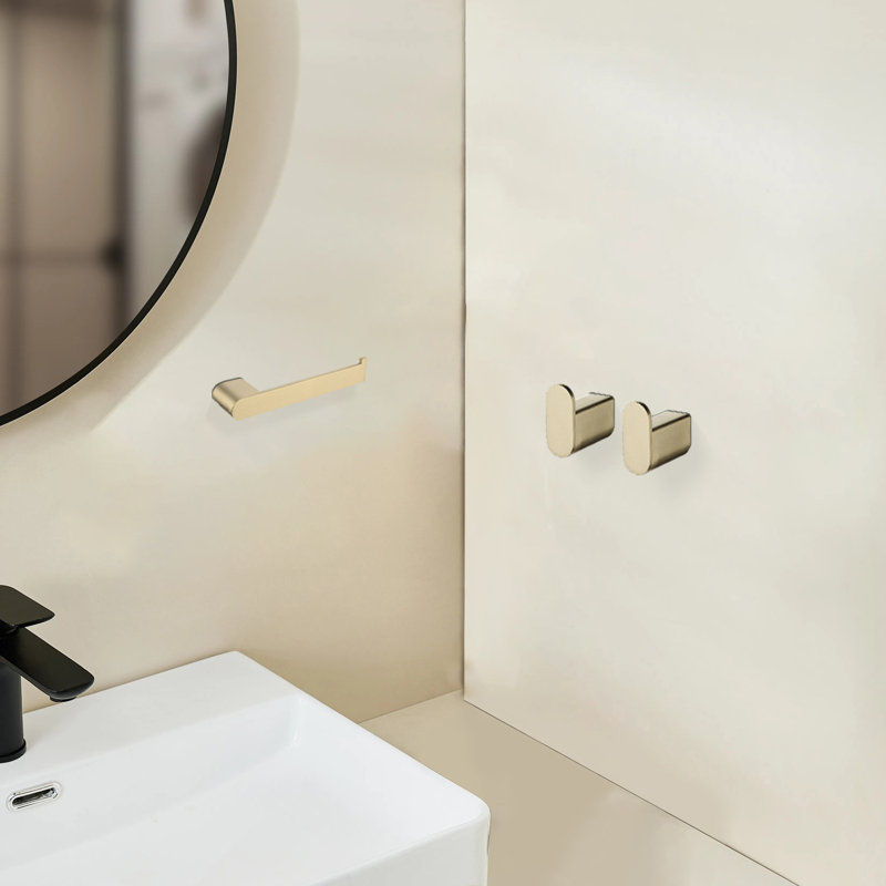 Ensemble de quincaillerie de salle de bain en acier inoxydable 5 pièces avec quincaillerie de fixation, Or brossé