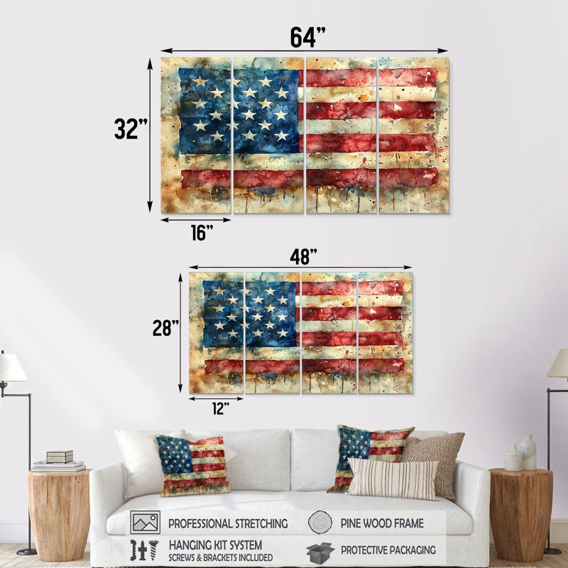 Art mural moderne, 4 pièces, H 28 po x l 48 po
