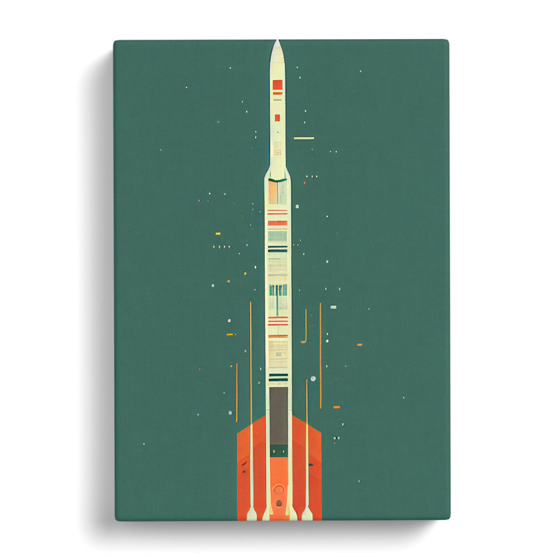 Artistic Spaceship Rocket No.1 - Wrapped Canvas, 76cm H x 50cm W x 3cm D