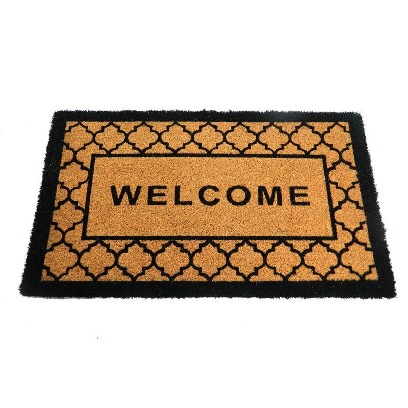 Tapis de porte d'extérieur antidérapant Bardolph, Brun