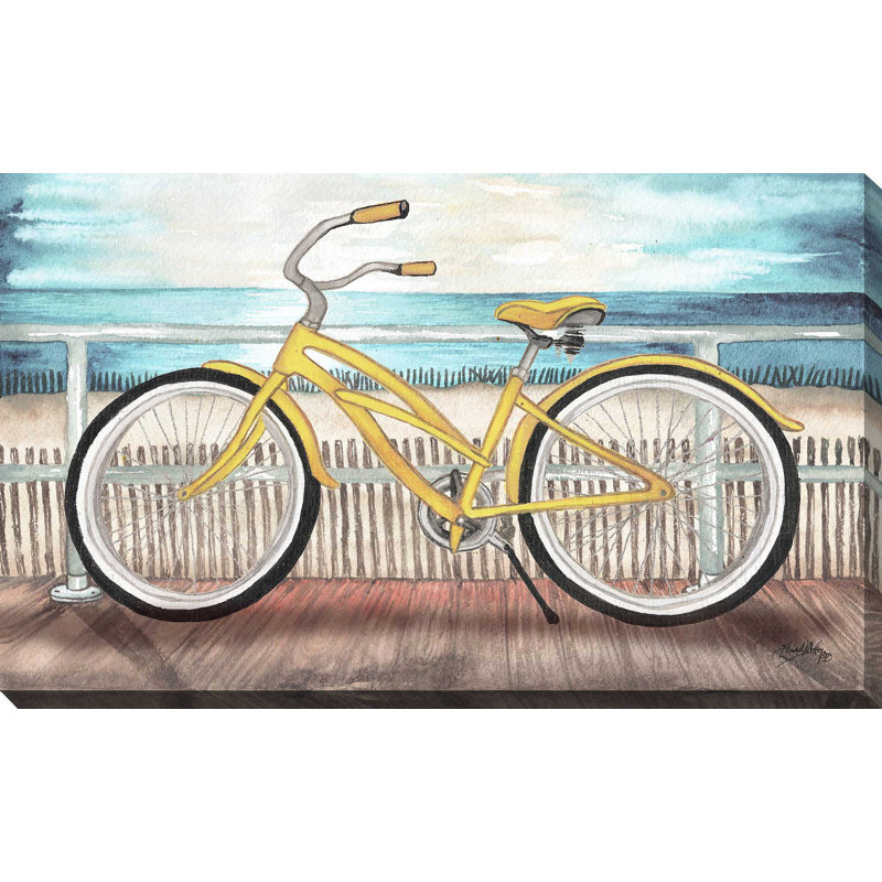«Coastal Bike Rides», reproduction de peinture acrylique, H 18 po x l 30 po x P 1 po, Toile tendue