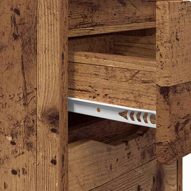 30.5cm W Manufactured Wood Bedside Table, Old Wood