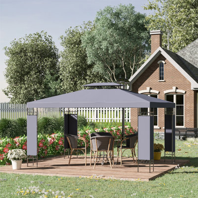 Abri de jardin d'extérieur à double toit avec moustiquaire Outsunny