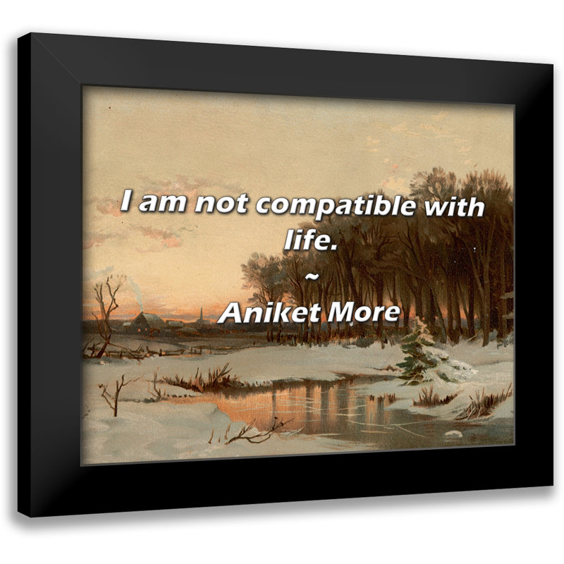 Aniket More Quote: I am not compatible with life.