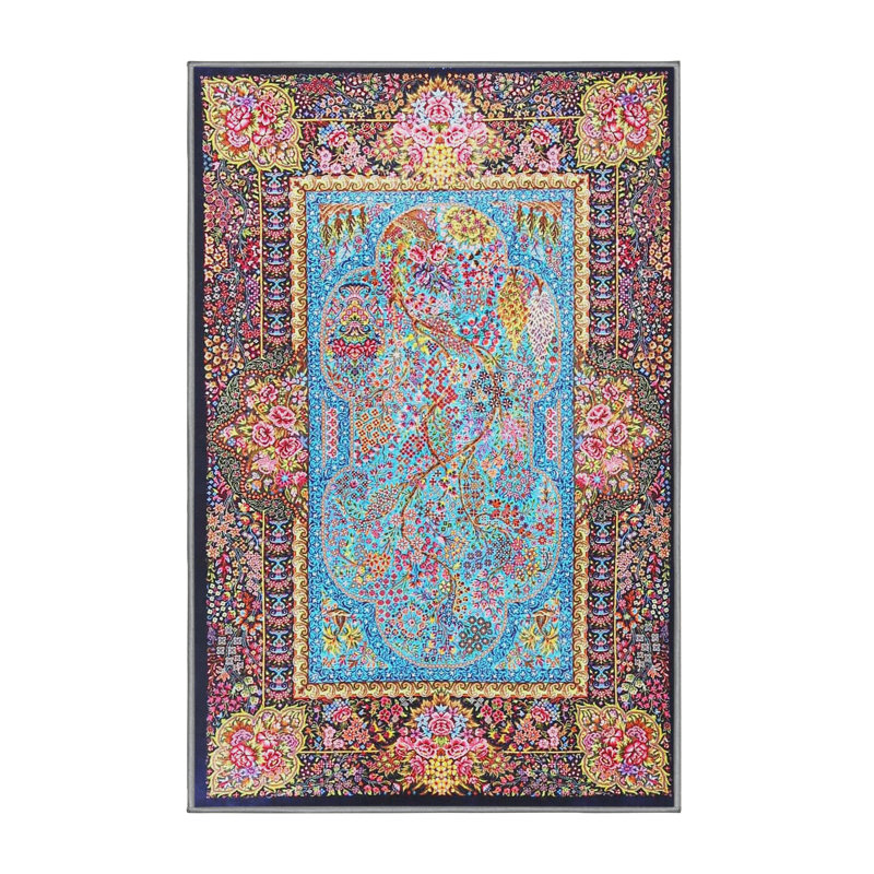 Tapis oriental bleu / rose, Rectangle 6 pi x 9 pi