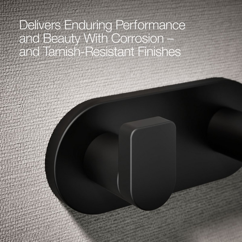 Composed® Wall Mounted Double Robe Hook, Matte Black