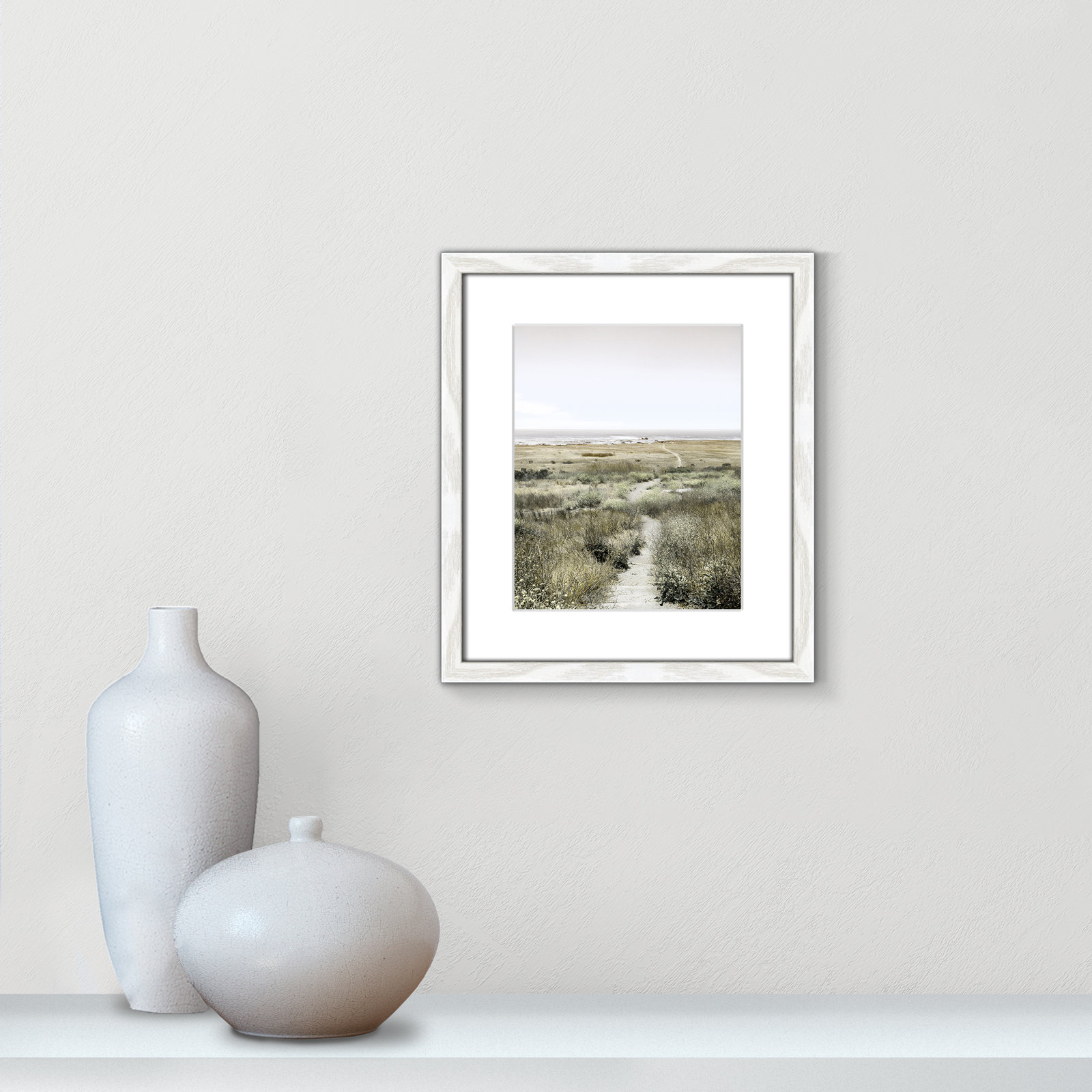 Toscani "Footpath to Paradise" Print, 13 W x 15 H x 0.75 D, White Wood Grain