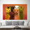 Art abstrait en verre trempé chats abstraits: cadeau moderne pour amoureux des chats, toile tendue 1P