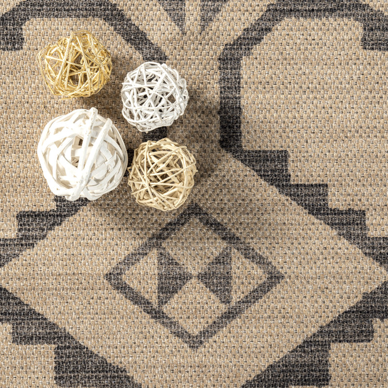 Germania Southwestern Easy Jute Machine Washable Area Rug, Rectangle 4' x 6'