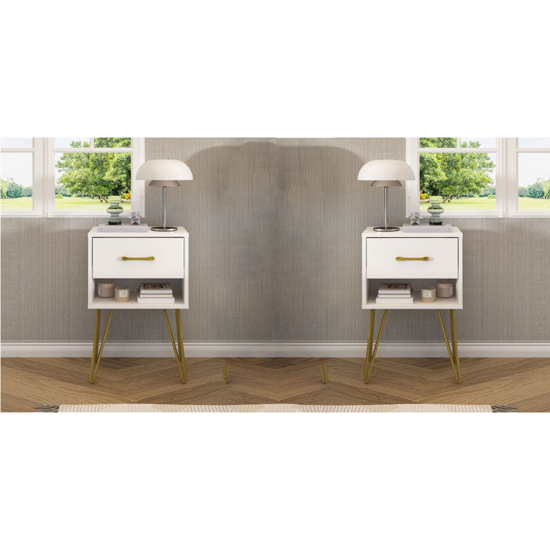 Olton 15.7'' W Nightstand, White