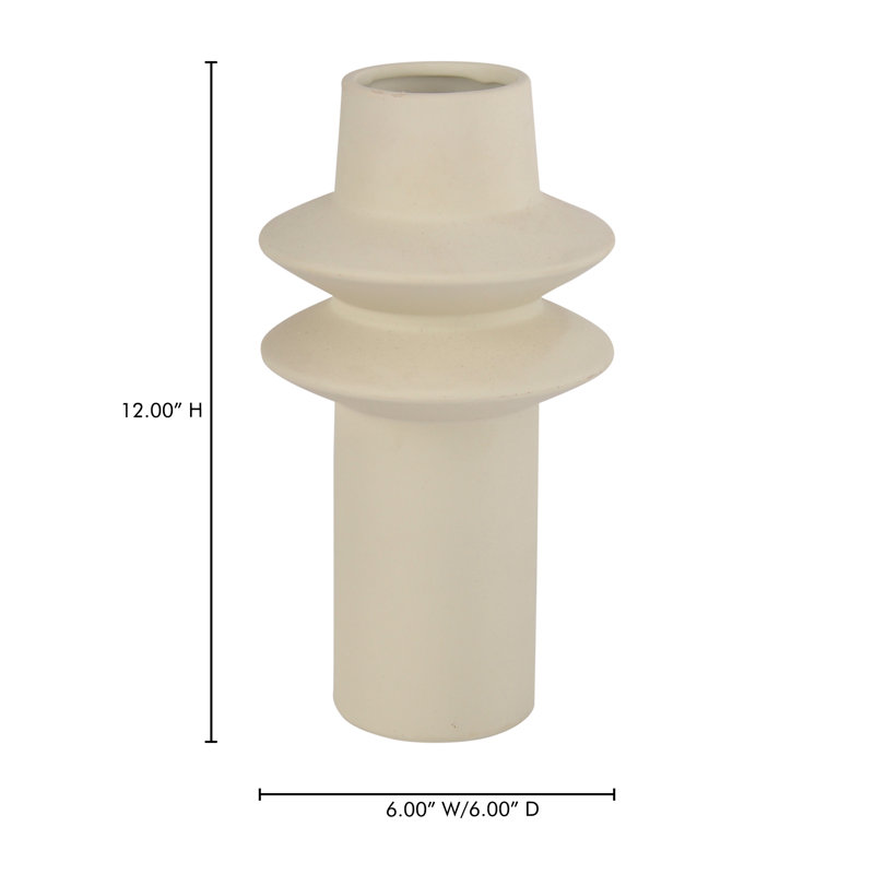 Trey Handmade Stoneware Table Vase, 8.5" H x 5" W x 5" D