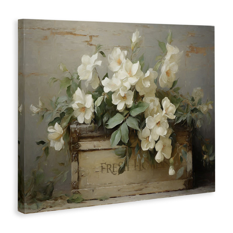 Art mural sur toile "Fleurs fraîches et fraîches" par Ramona Murdock, H 24 po x l 30 po