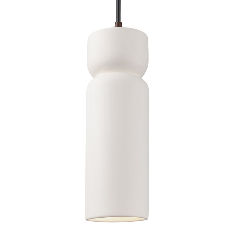 Luminaire suspendu simple en forme de sablier Breeona, Bisque, Bronze foncé