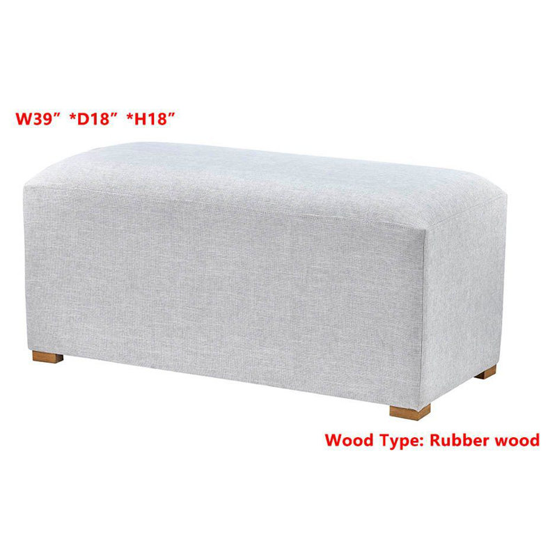 Ethan Upholstered Accent Bench, Stucco