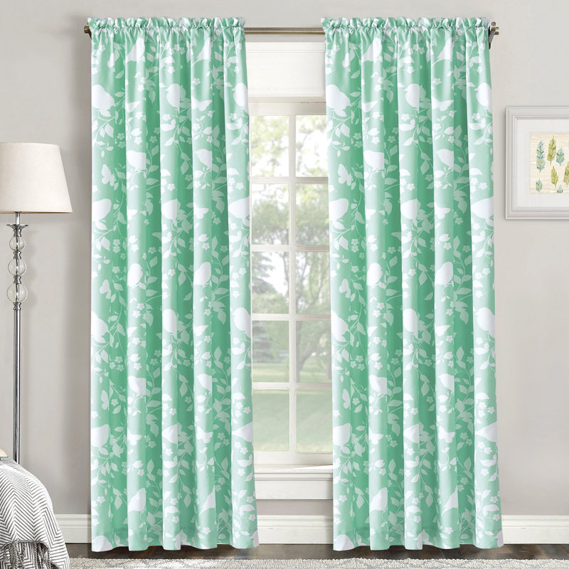 Semi Sheer Curtain Pair, Green, 213.4cm L x 152.4cm W