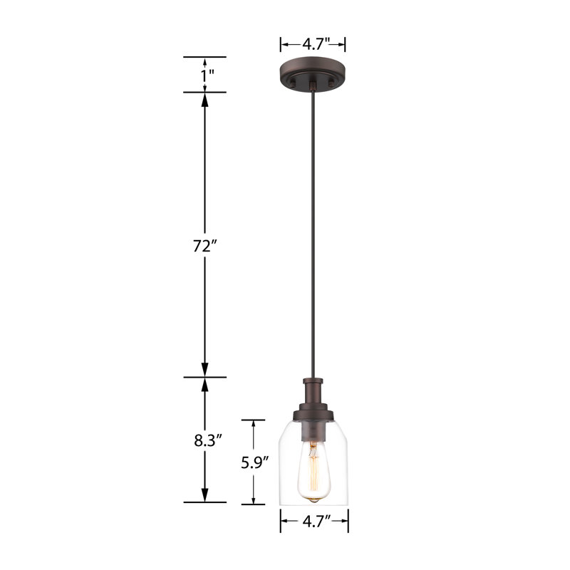 Luminaire suspendu en pot 1 lumière Venango