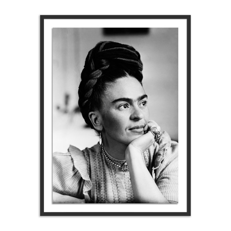Frida Kahlo Print by Getty Images, 24" H x 18" W x 1.5" D, Black Framed