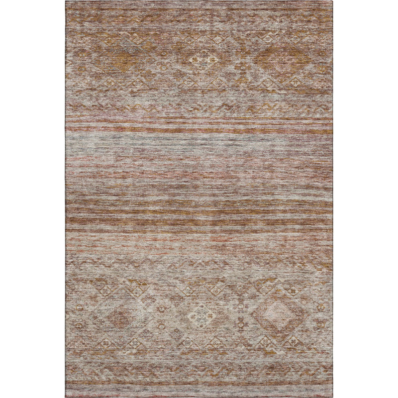 Premium Machine Washable Jaylin AMF1219 Global Rug, Rectangle 9' x 12'