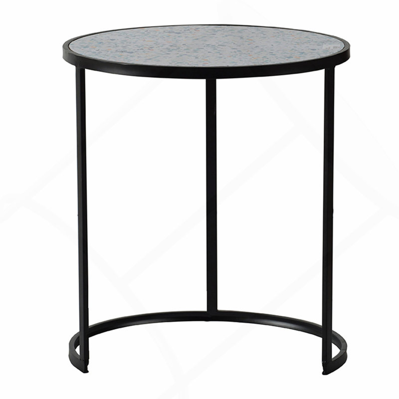 Ensemble de 2 tables de bout rondes, tables d'appoint empilables avec structure en métal robuste pour les petits espaces, le salon et le bureau