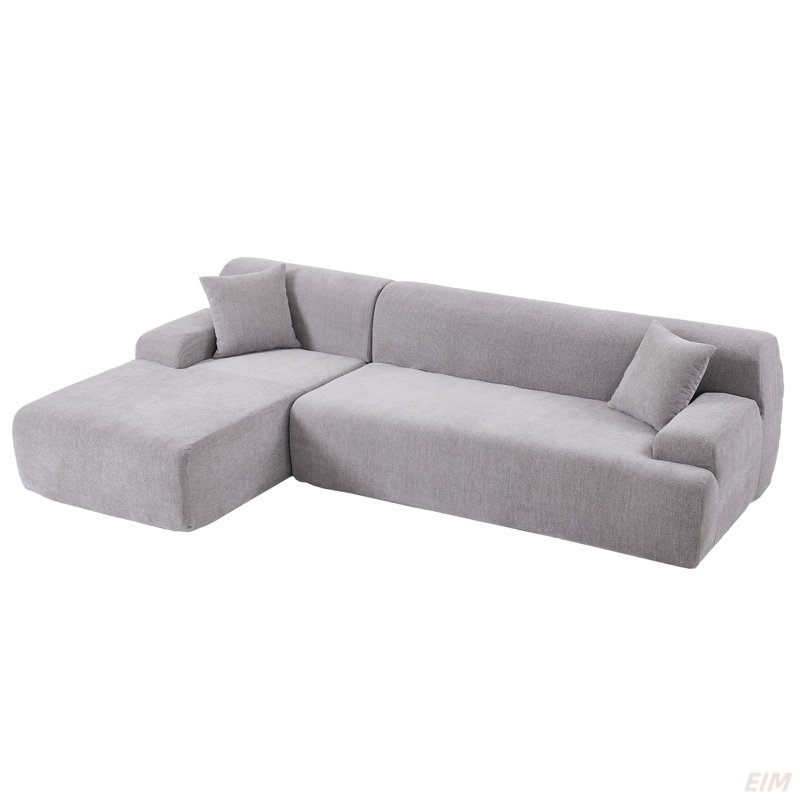 Canapé modulaire 2 pièces 2 pièces, Chenille grise incorrecte
