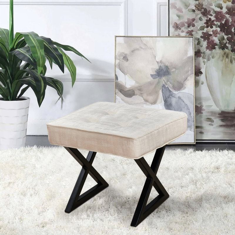 Kadra Upholstered Ottoman, Gardenia 