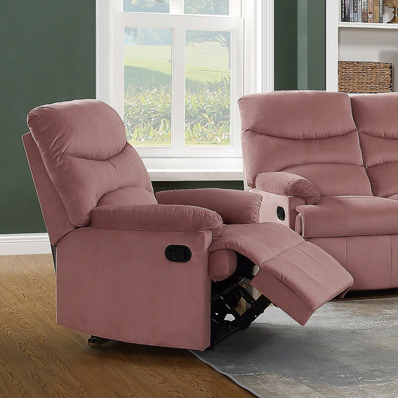 Fauteuil inclinable luxueux en velours 1pc, Rose